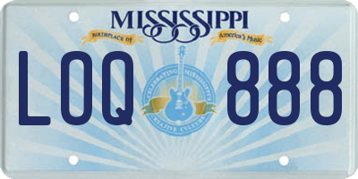 MS license plate LOQ888