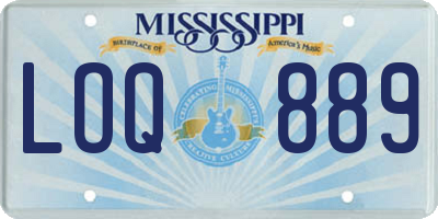 MS license plate LOQ889