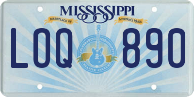 MS license plate LOQ890
