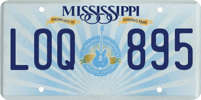 MS license plate LOQ895