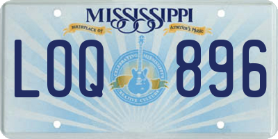 MS license plate LOQ896