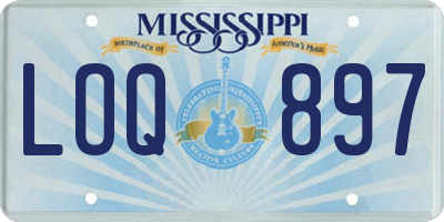 MS license plate LOQ897