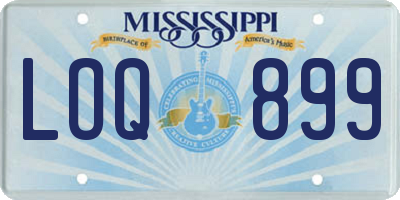 MS license plate LOQ899