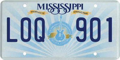 MS license plate LOQ901