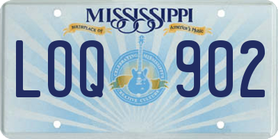 MS license plate LOQ902