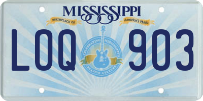 MS license plate LOQ903