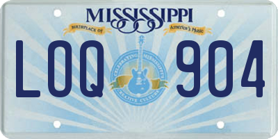 MS license plate LOQ904