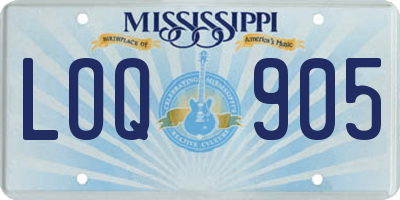 MS license plate LOQ905