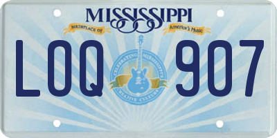 MS license plate LOQ907