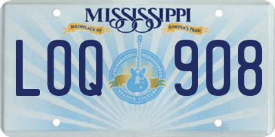 MS license plate LOQ908