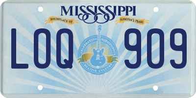 MS license plate LOQ909