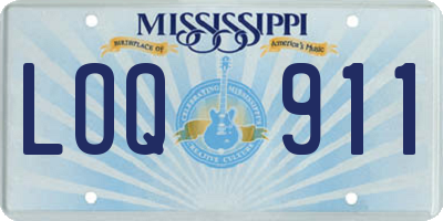 MS license plate LOQ911
