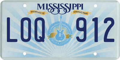 MS license plate LOQ912