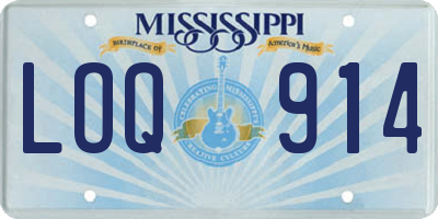 MS license plate LOQ914