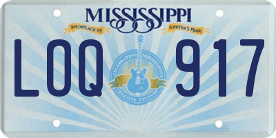MS license plate LOQ917