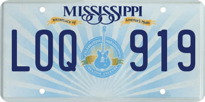 MS license plate LOQ919