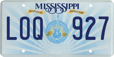 MS license plate LOQ927