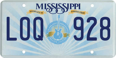 MS license plate LOQ928