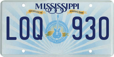 MS license plate LOQ930