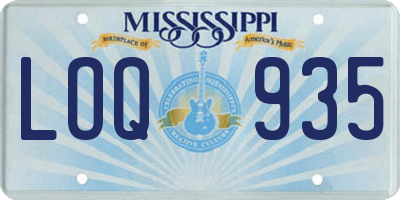 MS license plate LOQ935