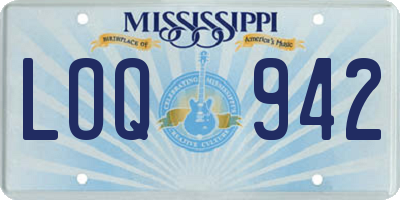 MS license plate LOQ942