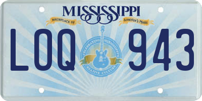 MS license plate LOQ943