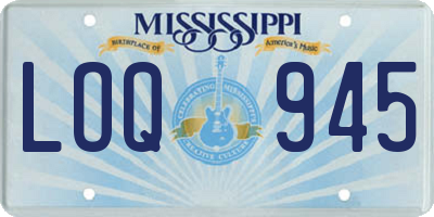 MS license plate LOQ945