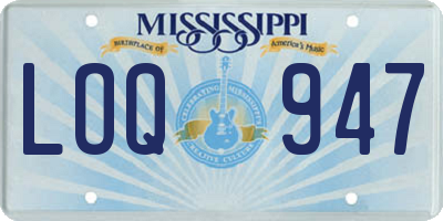 MS license plate LOQ947