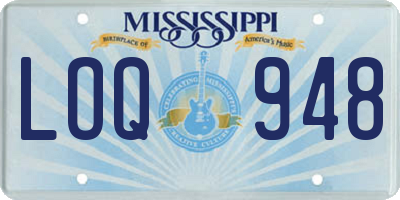 MS license plate LOQ948