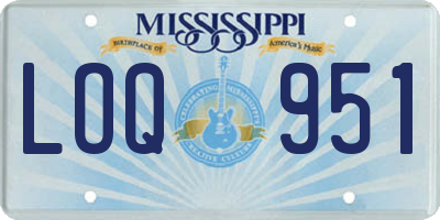 MS license plate LOQ951