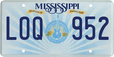 MS license plate LOQ952
