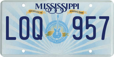 MS license plate LOQ957