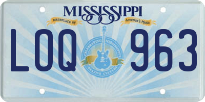 MS license plate LOQ963