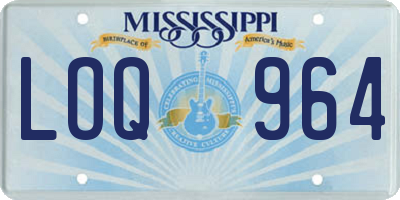 MS license plate LOQ964