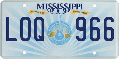 MS license plate LOQ966