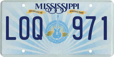 MS license plate LOQ971