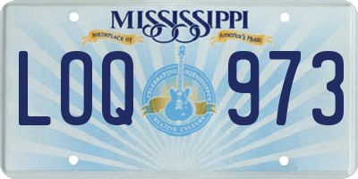 MS license plate LOQ973