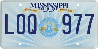MS license plate LOQ977