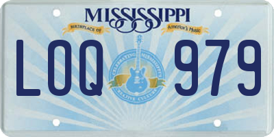 MS license plate LOQ979