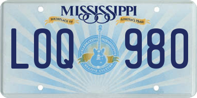 MS license plate LOQ980