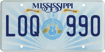 MS license plate LOQ990
