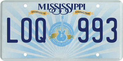 MS license plate LOQ993