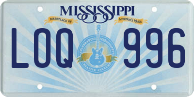 MS license plate LOQ996