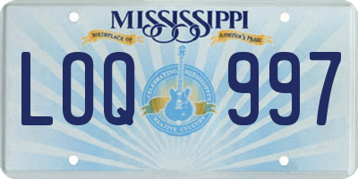 MS license plate LOQ997