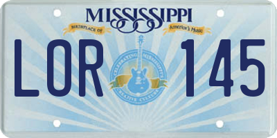 MS license plate LOR145