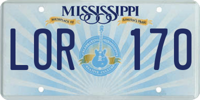 MS license plate LOR170