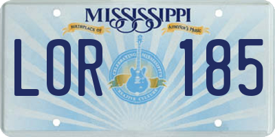 MS license plate LOR185