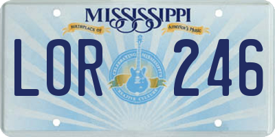 MS license plate LOR246