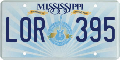 MS license plate LOR395
