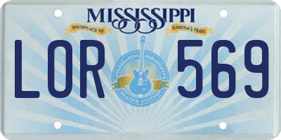 MS license plate LOR569
